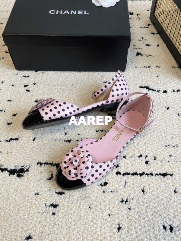 Replica Chanel 24C Camellia Lambskin Dots Slingback Mules G45497 8