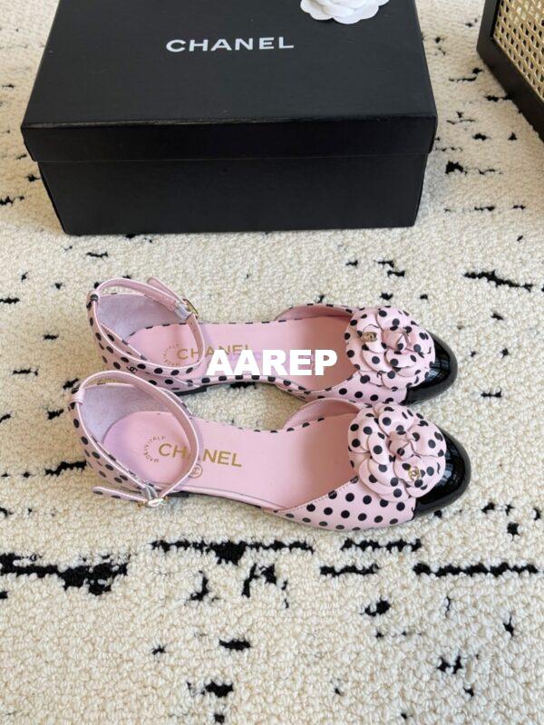 Replica Chanel 24C Camellia Lambskin Dots Slingback Mules G45497 10