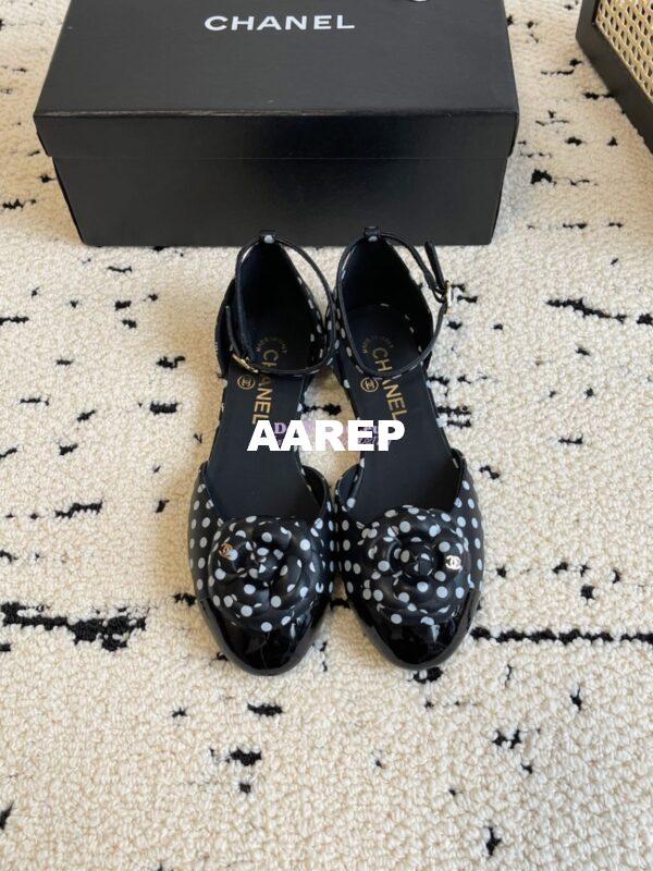 Replica Chanel 24C Camellia Lambskin Dots Slingback Mules G45497 12
