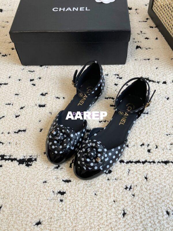 Replica Chanel 24C Camellia Lambskin Dots Slingback Mules G45497 14