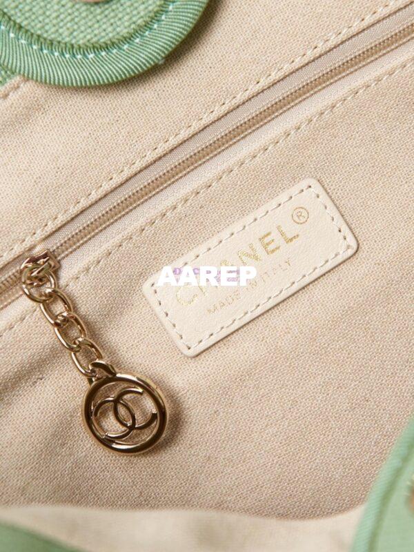 Replica Chanel Small Tote 2 in 1 Mixed Fibres, Calfskin Deauville Bag AS3257 Light Green 6