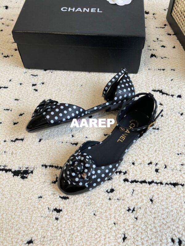Replica Chanel 24C Camellia Lambskin Dots Slingback Mules G45497 18