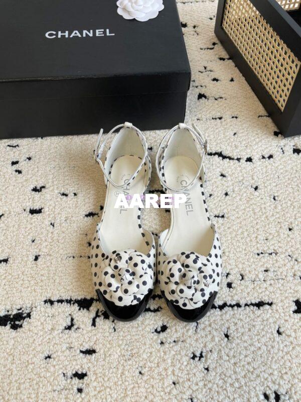 Replica Chanel 24C Camellia Lambskin Dots Slingback Mules G45497 20