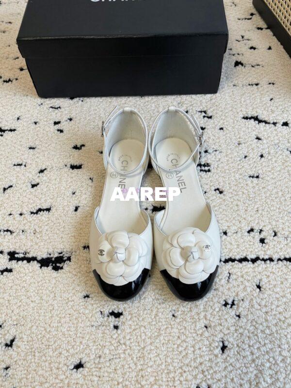 Replica Chanel 24C Camellia Lambskin Slingback Mules G45497 2