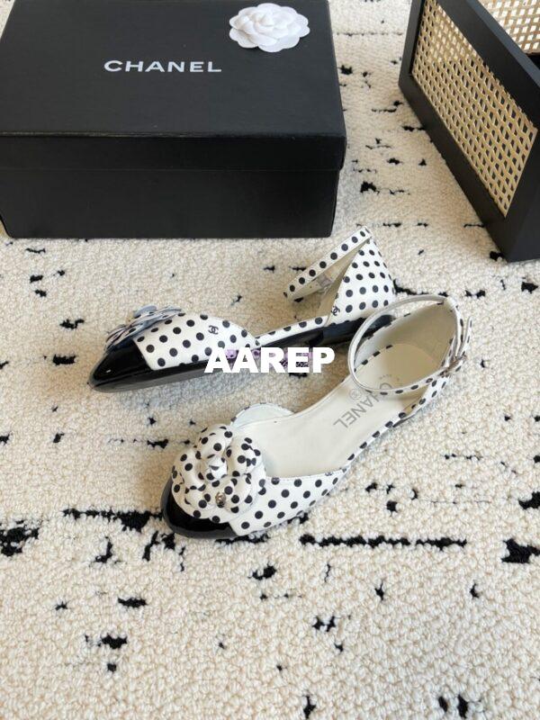 Replica Chanel 24C Camellia Lambskin Dots Slingback Mules G45497 26