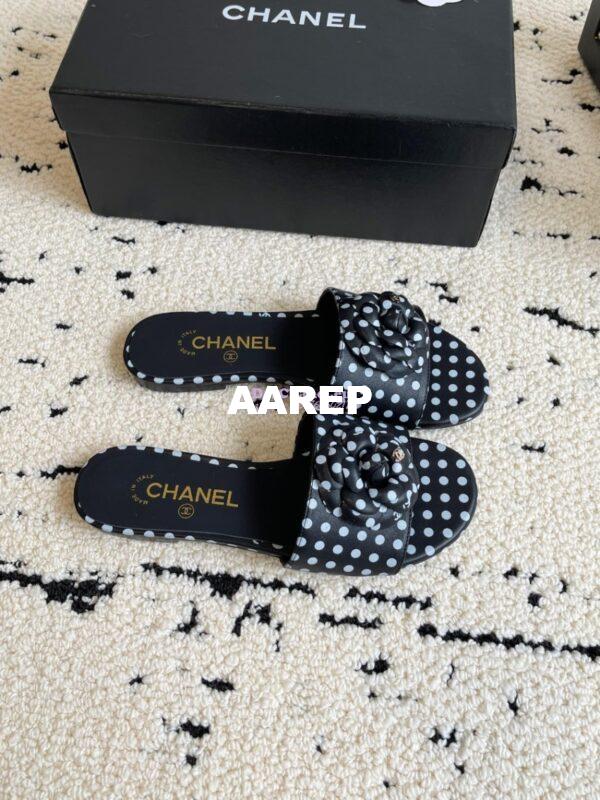 Replica Chanel 24C Camellia Lambskin Flats Sandals G29027 5