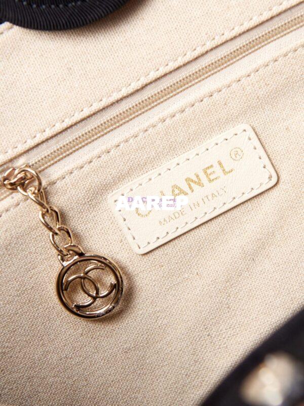 Replica Chanel Small Tote 2 in 1 Mixed Fibres, Calfskin Deauville Bag AS3257 Black 8