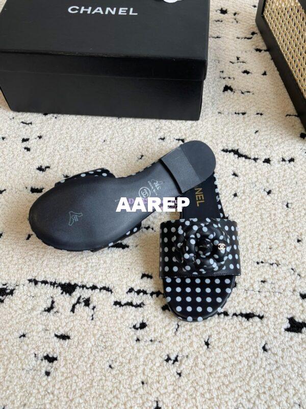 Replica Chanel 24C Camellia Lambskin Flats Sandals G29027 8