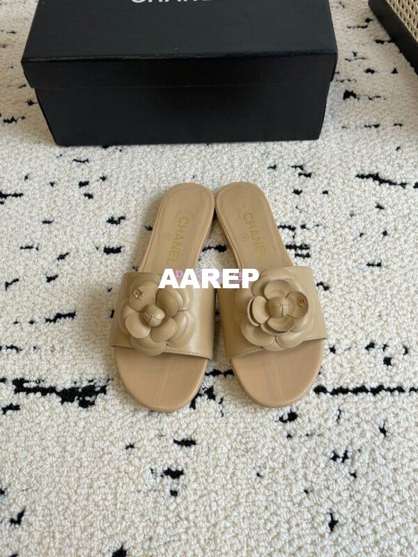 Replica Chanel 24C Camellia Lambskin Flats Sandals G29027 19