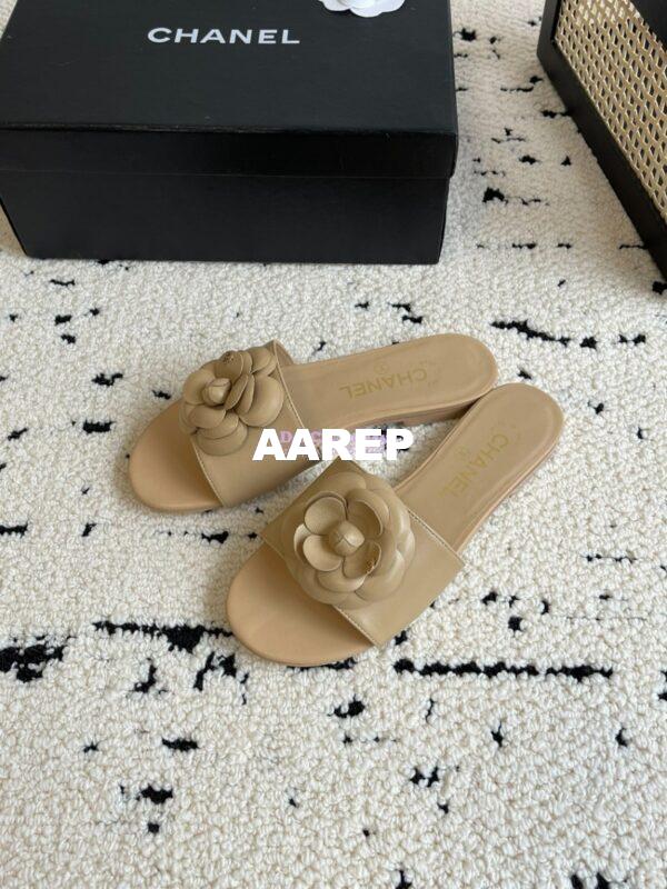 Replica Chanel 24C Camellia Lambskin Flats Sandals G29027 20