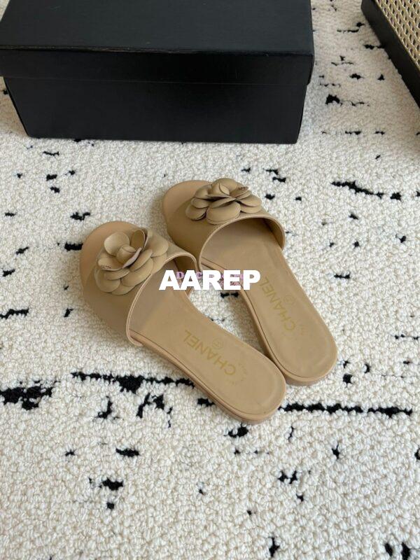 Replica Chanel 24C Camellia Lambskin Flats Sandals G29027 21