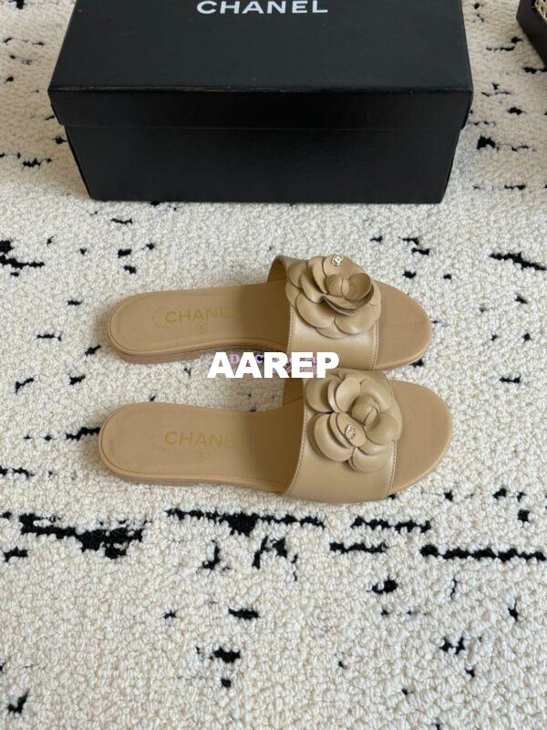 Replica Chanel 24C Camellia Lambskin Flats Sandals G29027 22