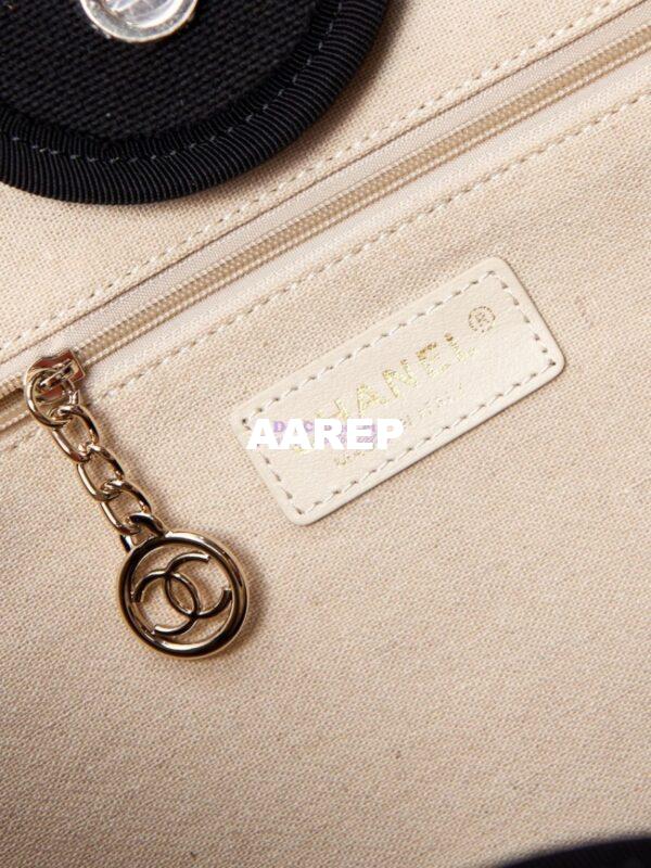 Replica Chanel Large Tote 2 in 1 Mixed Fibres, Calfskin Deauville Bag A66941 Black 6