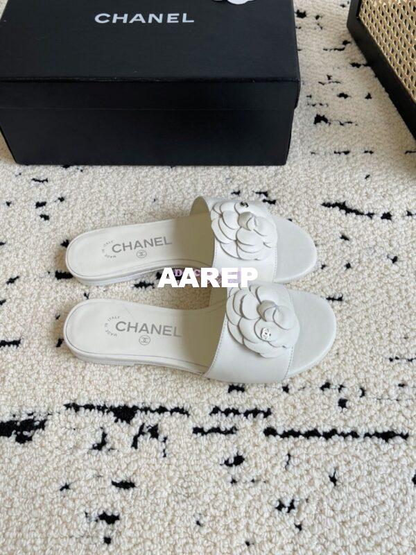 Replica Chanel 24C Camellia Lambskin Flats Sandals G29027 26