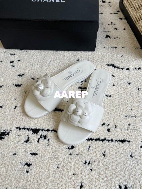 Replica Chanel 24C Camellia Lambskin Flats Sandals G29027 27