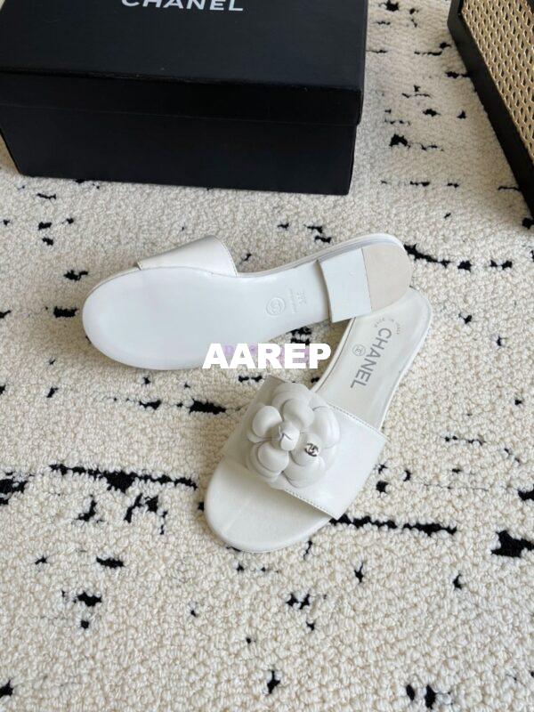 Replica Chanel 24C Camellia Lambskin Flats Sandals G29027 28
