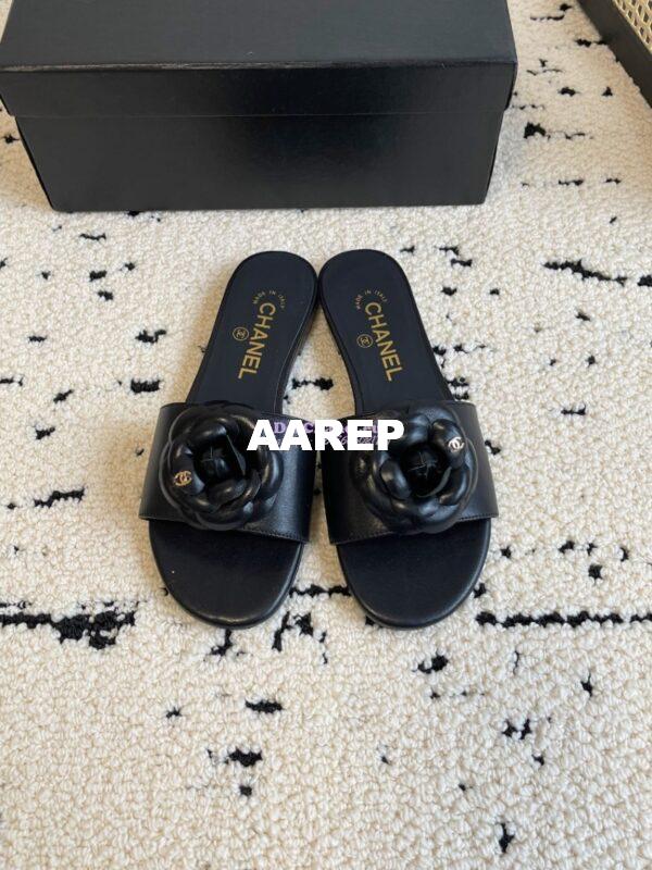 Replica Chanel 24C Camellia Lambskin Flats Sandals G29027 29