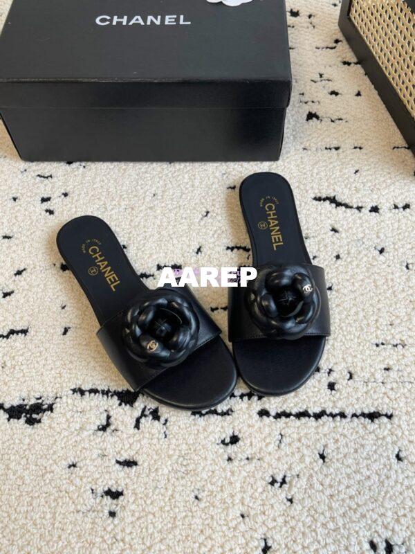 Replica Chanel 24C Camellia Lambskin Flats Sandals G29027 30