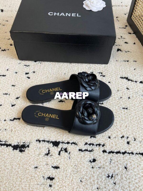 Replica Chanel 24C Camellia Lambskin Flats Sandals G29027 31