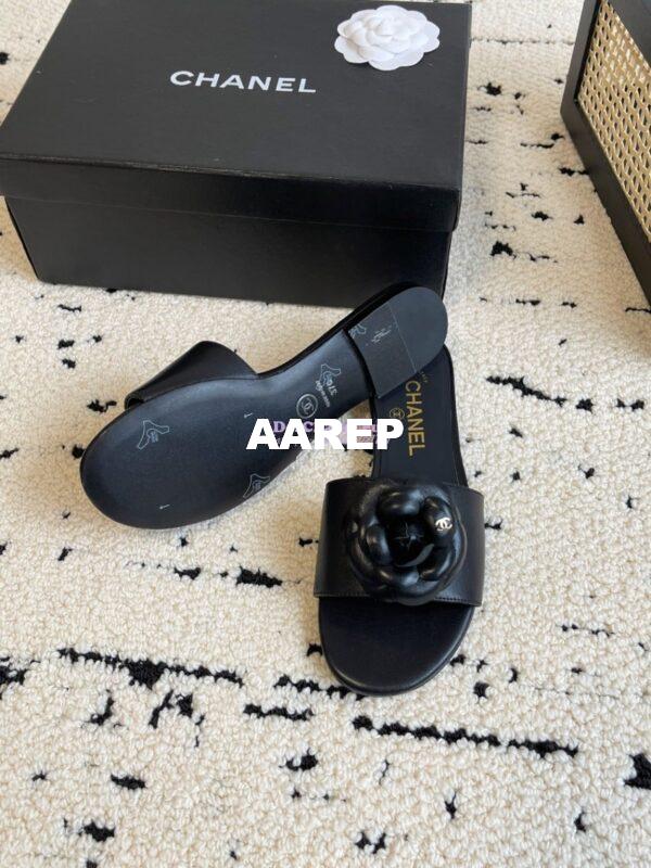 Replica Chanel 24C Camellia Lambskin Flats Sandals G29027 33