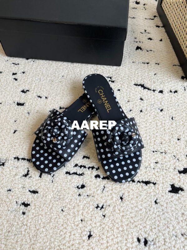 Replica Chanel 24C Camellia Lambskin Flats Sandals G29027 34