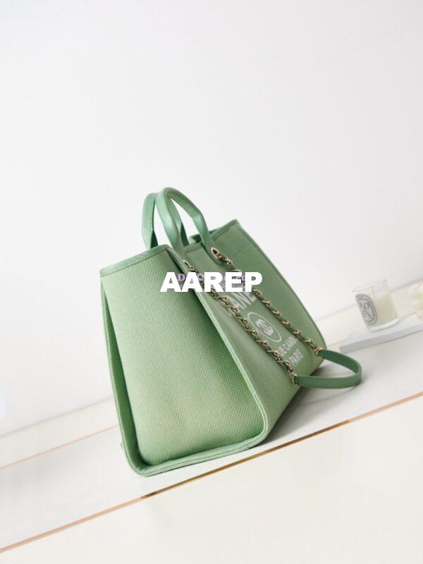 Replica Chanel Large Tote 2 in 1 Mixed Fibres, Calfskin Deauville Bag A66941 Light Green 3