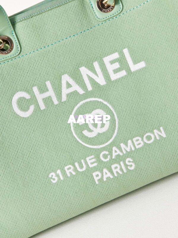 Replica Chanel Large Tote 2 in 1 Mixed Fibres, Calfskin Deauville Bag A66941 Light Green 4