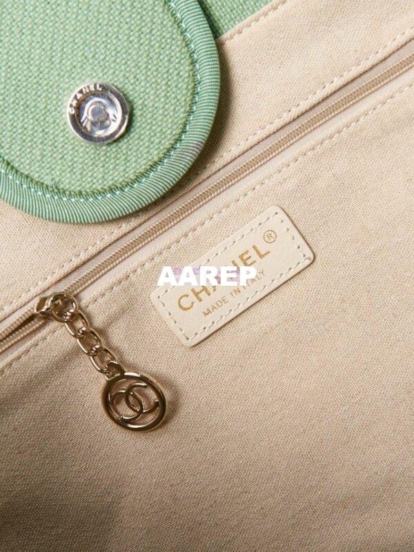 Replica Chanel Large Tote 2 in 1 Mixed Fibres, Calfskin Deauville Bag A66941 Light Green 6