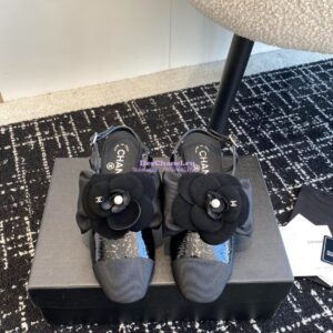 Replica Chanel 24C Slingbacks 60mm Pump Crumpled Shiny Calfskin and Grosgrain G45307 2