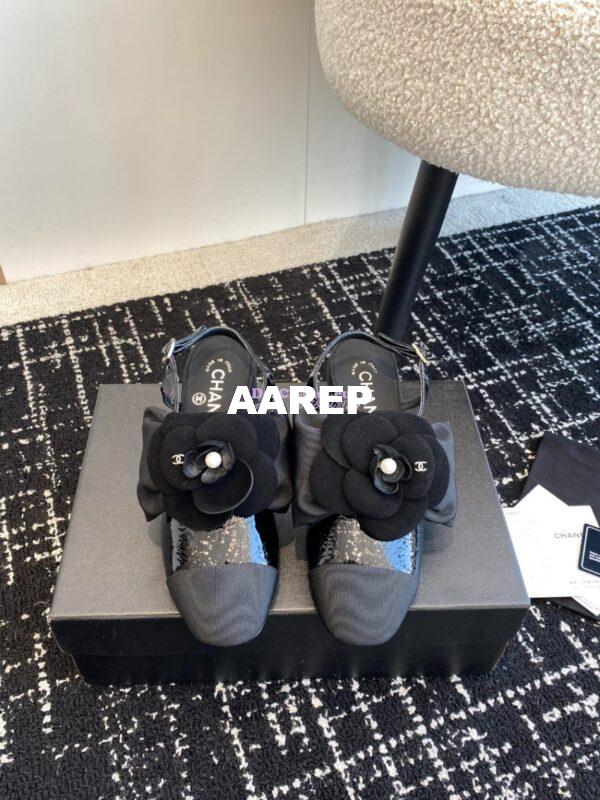 Replica Chanel 24C Slingbacks 60mm Pump Crumpled Shiny Calfskin and Grosgrain G45307 4