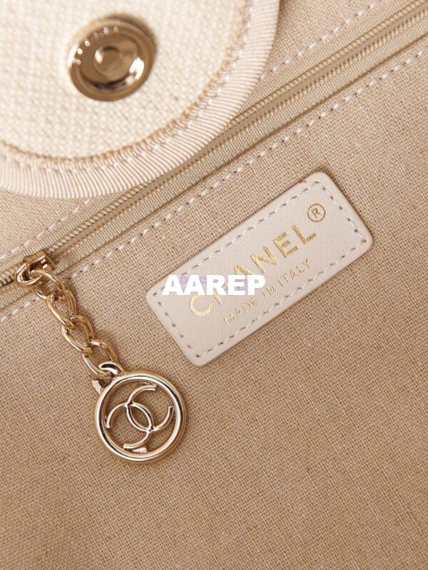 Replica Chanel Large Tote 2 in 1 Mixed Fibres, Calfskin Deauville Bag A66941 Creme White 8