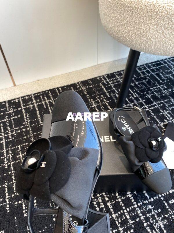 Replica Chanel 24C Slingbacks 60mm Pump Crumpled Shiny Calfskin and Grosgrain G45307 8