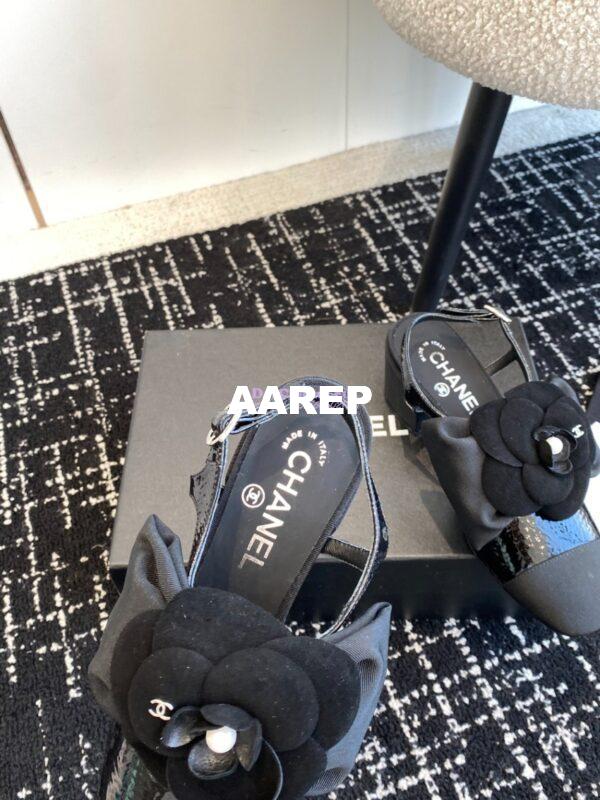 Replica Chanel 24C Slingbacks 60mm Pump Crumpled Shiny Calfskin and Grosgrain G45307 9