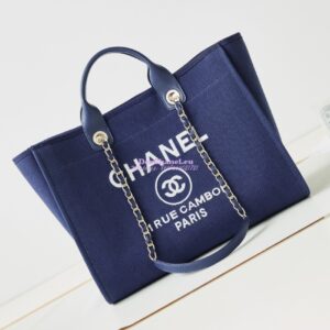 Replica Chanel Large Tote 2 in 1 Mixed Fibres, Calfskin Deauville Bag A66941 Blue