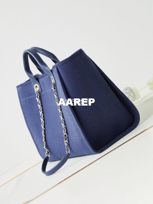 Replica Chanel Large Tote 2 in 1 Mixed Fibres, Calfskin Deauville Bag A66941 Blue 7