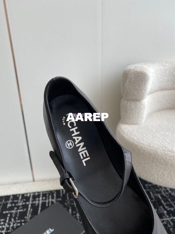 Replica Chanel 24C Mary Janes with Logo Lambskin G45473 Black 11