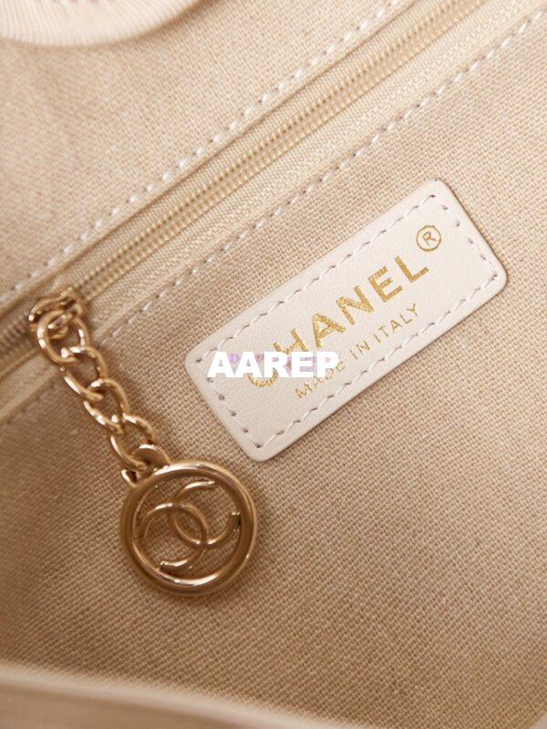 Replica Chanel Small Tote 2 in 1 Mixed Fibres, Calfskin Deauville Bag AS3257 Creme White 7