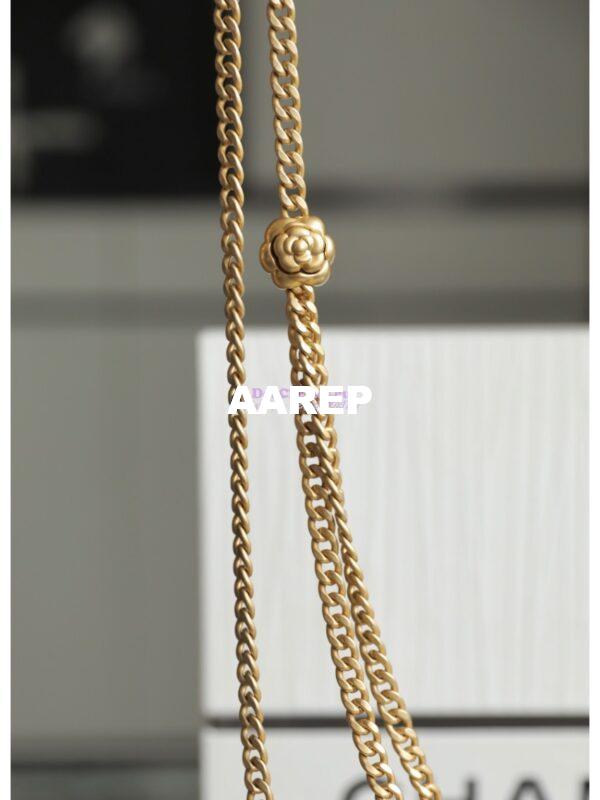 Replica Chanel 23C Mini Vanity With Camellia Crush Charm Chain in Lambskin AP3300 Light Yellow 6