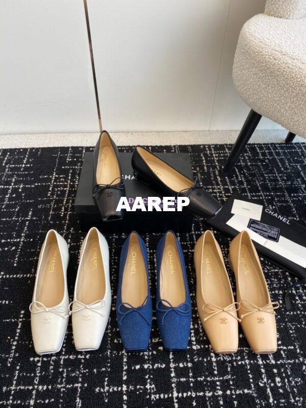 Replica Chanel Vintage Ballerina in Lambskin with Square Toe 1990 3