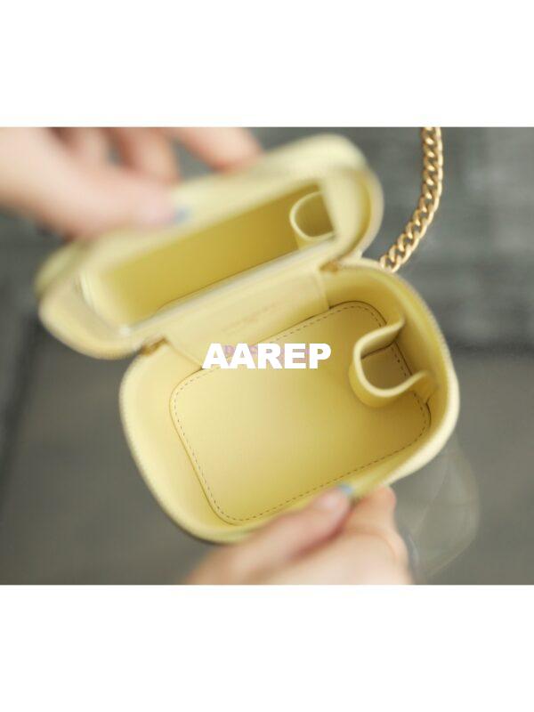 Replica Chanel 23C Mini Vanity With Camellia Crush Charm Chain in Lambskin AP3300 Light Yellow 11