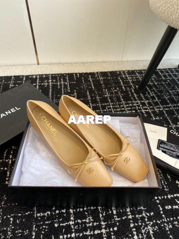 Replica Chanel Vintage Ballerina in Lambskin with Square Toe 1990 10