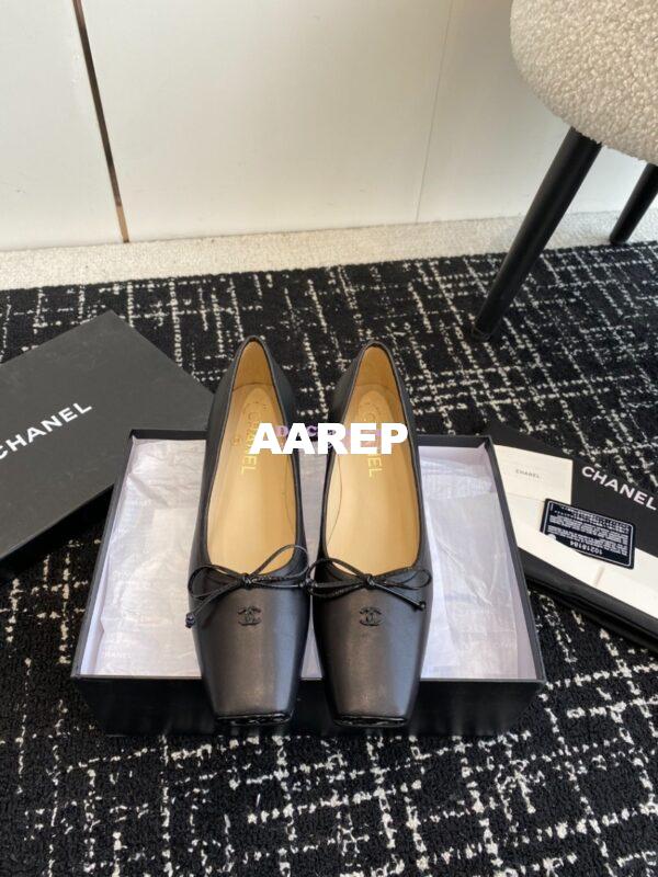 Replica Chanel Vintage Ballerina in Lambskin with Square Toe 1990 18