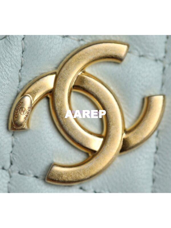 Replica Chanel 23C Mini Vanity With Camellia Crush Charm Chain in Lambskin AP3300 Cloud Blue 11