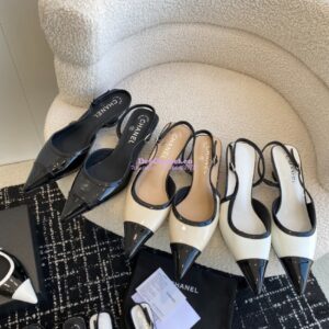 Replica Chanel 24C Coco Slingback Patent Calfskin with Tip Toe G45376 2