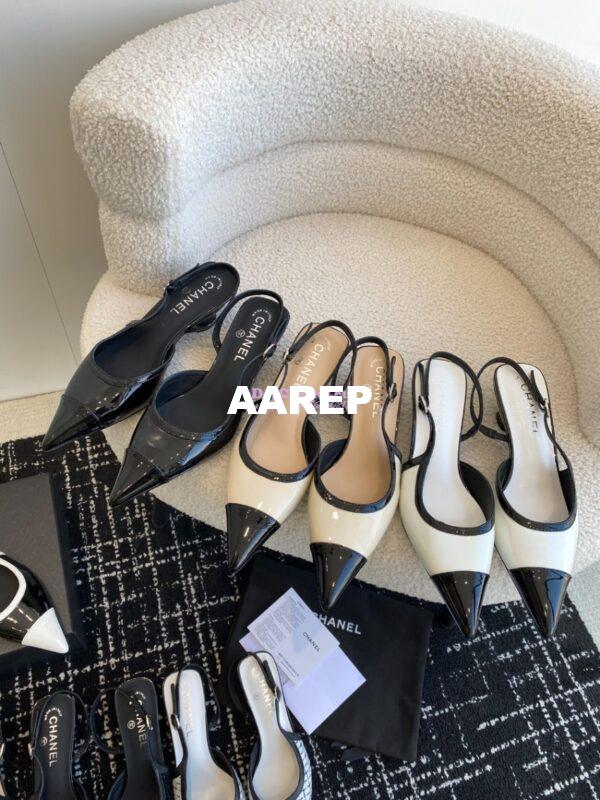 Replica Chanel 24C Coco Slingback Patent Calfskin with Tip Toe G45376 4