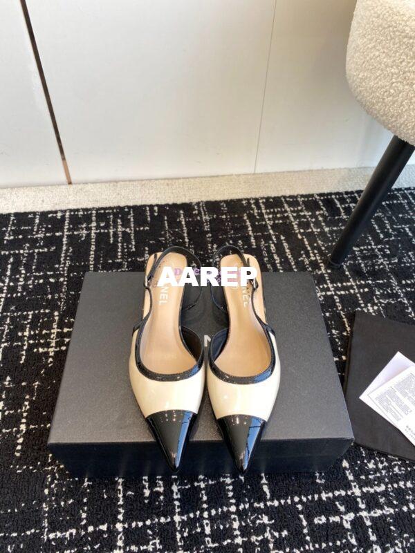 Replica Chanel 24C Coco Slingback Patent Calfskin with Tip Toe G45376 5