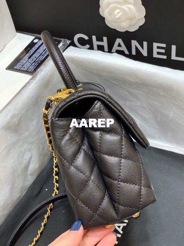 Replica Chanel Coco Grained Black Calfskin Flap Bag 5
