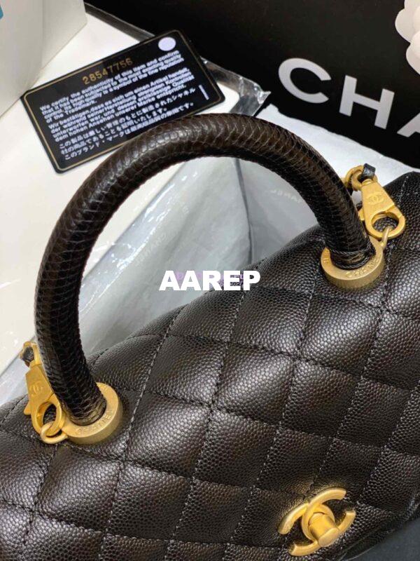 Replica Chanel Coco Grained Black Calfskin Flap Bag 8