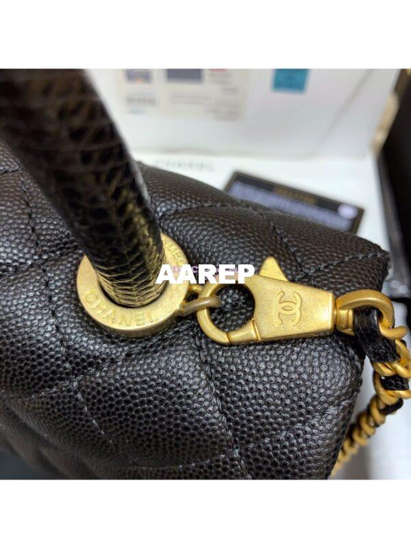Replica Chanel Coco Grained Black Calfskin Flap Bag 9