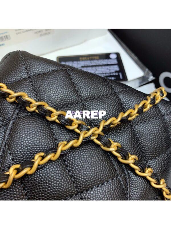 Replica Chanel Coco Grained Black Calfskin Flap Bag 10